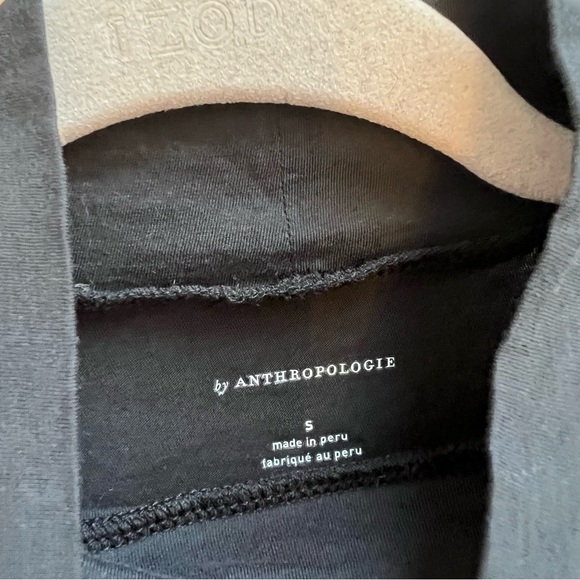Anthropologie black mock neck turtleneck top long sleeve - Picture 3 of 7